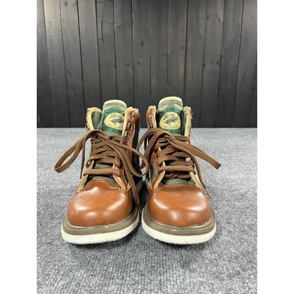 LL Bean Streamlight Wading Boots Mens 6 Brown‎ Olive Fly Fishing Felt Sole